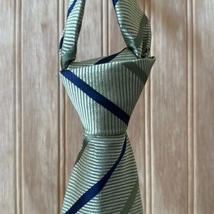 Paul Fredrick - Olive Green and Blue Tie